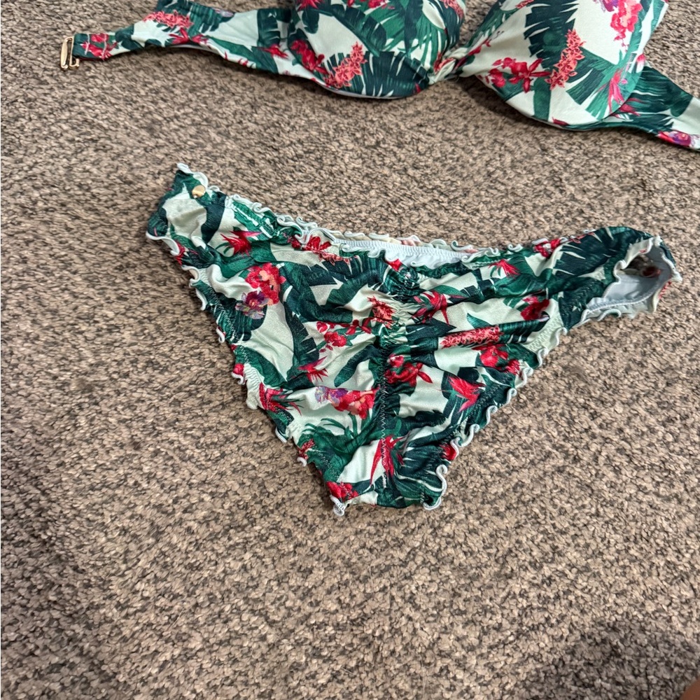Victoria's Secret Floral Bikini - Green and Red - Picture 4 of 6